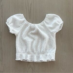 H&M Girls White Crepe Crop Top Size 2-4Y
